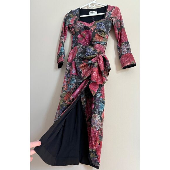 CHIARA BONI La Petite Robe NWT  Cesarima Floral Sequined Midi Dress Size 2 - Picture 10 of 17